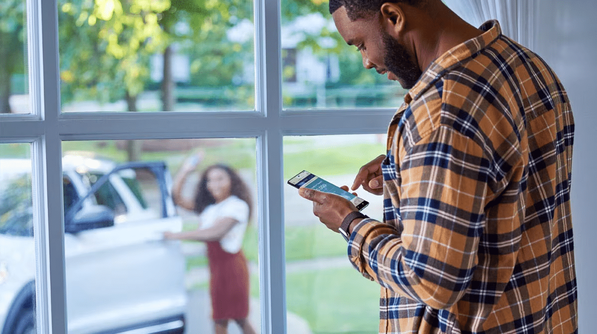 man using the FordPass app
