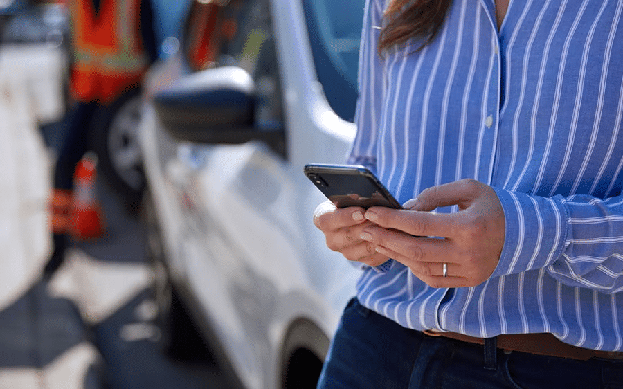 Woman using a cell phone