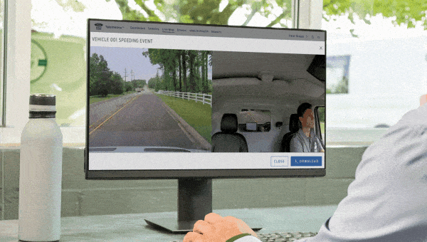 A computer monitor displaying Ford Pro Telematics information.