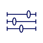 Icon of three slider controls