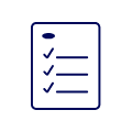 Icon of a paper with a list of items